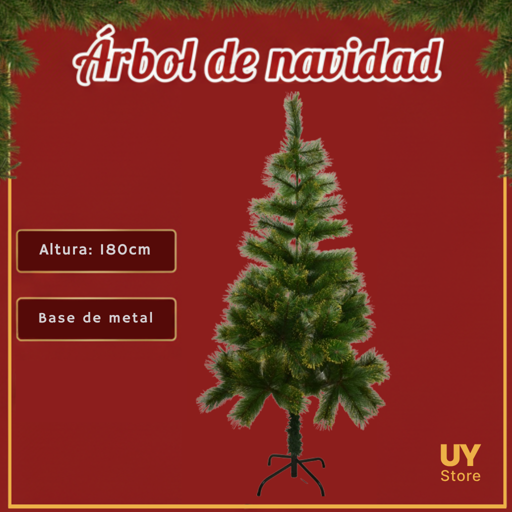 Árbol de Navidad con puntas doradas 180cm