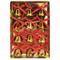 Set de 12 Campanas Navideñas Doradas de 1.5 cm con Moño