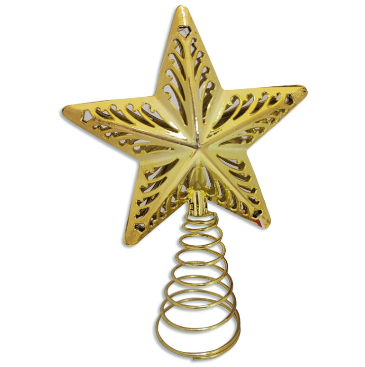 Puntero Estrella Calada Dorada para Árbol de Navidad