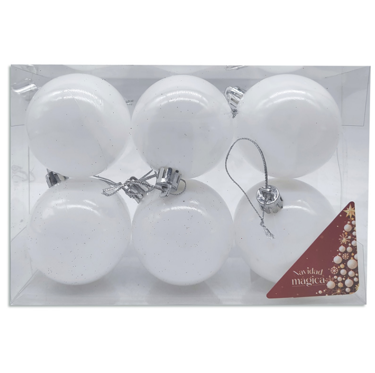 Esferas Navideñas Blancas Snow Minimalistas